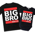 Big bro personalised date Tshirt / baby onesie