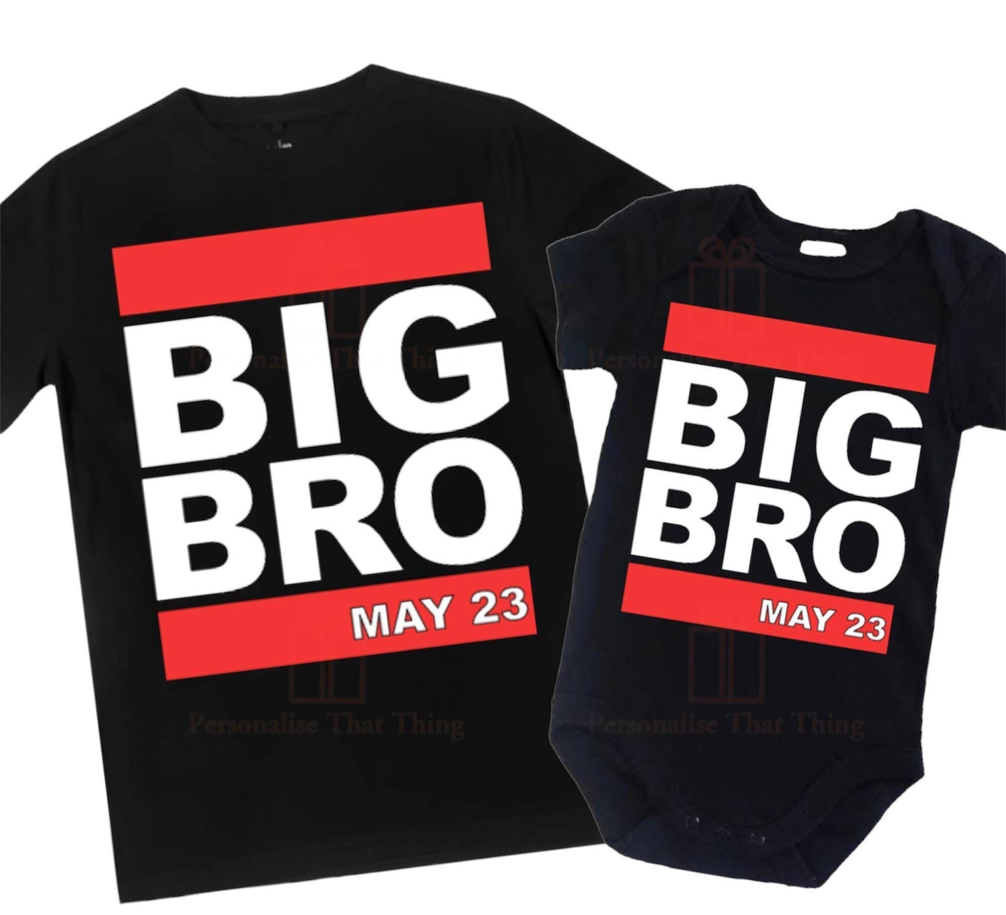 Big bro personalised date Tshirt / baby onesie