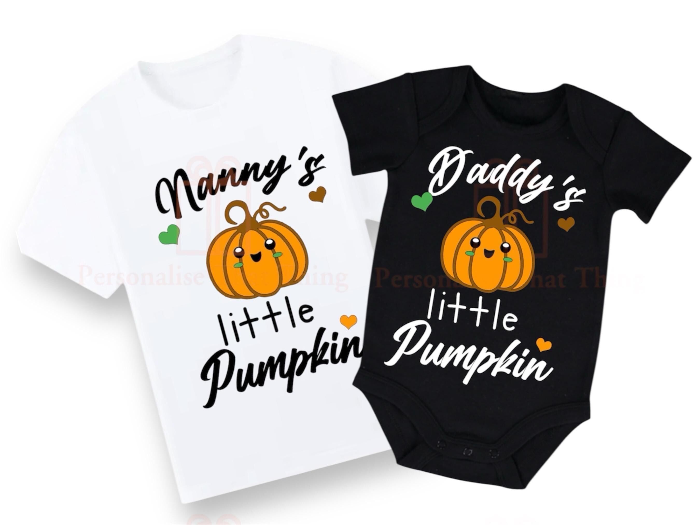 Little pumpkin halloween personalised baby bodysuit / tshirt outfit