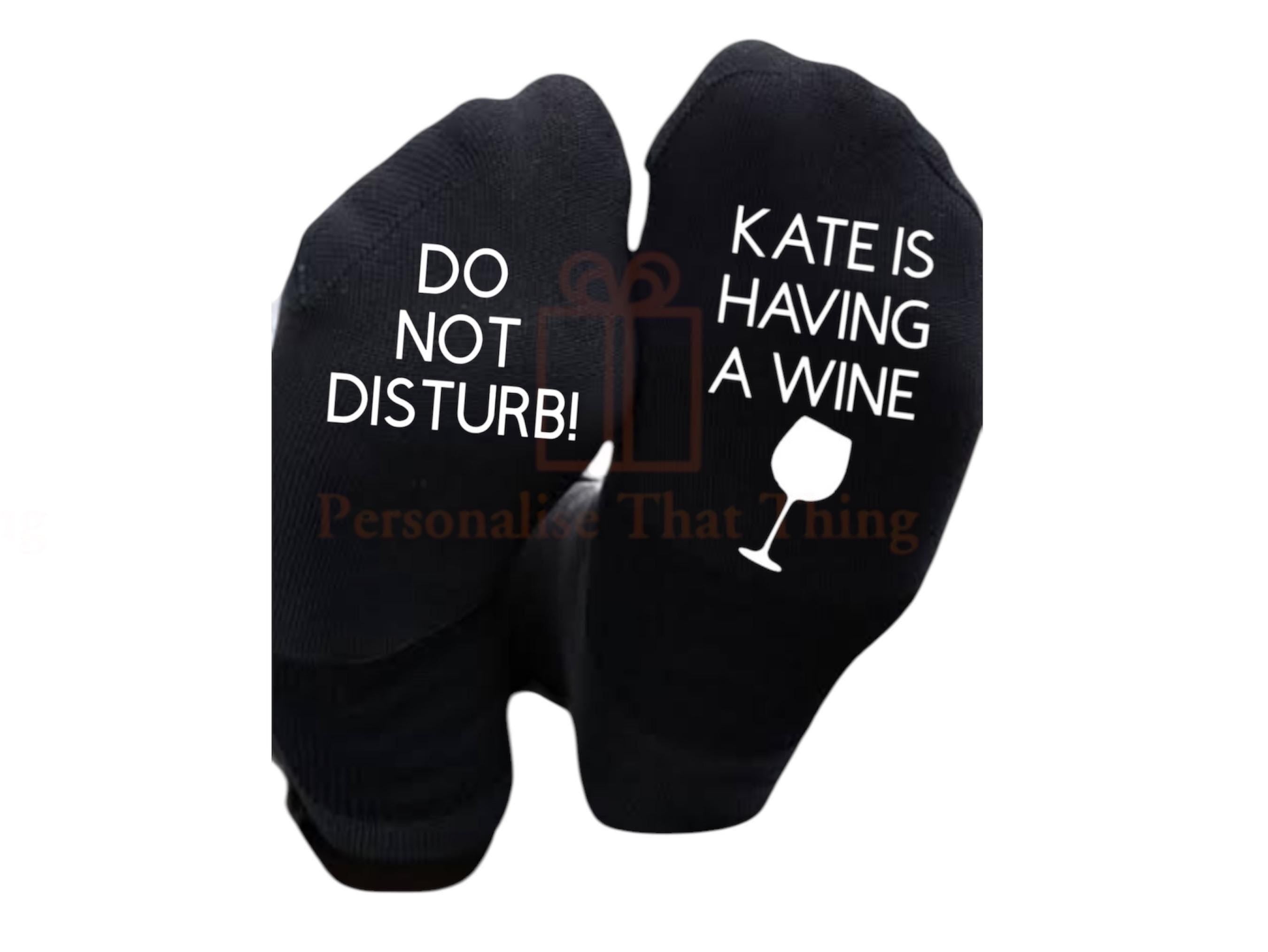 Having a wine do not disturb custom printed name women’s socks