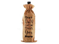 Wine bag - custom burlap alcohol gift drawstring bag