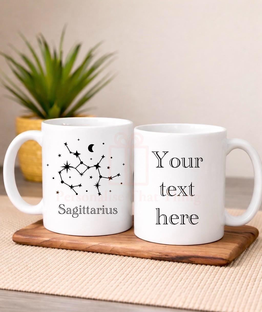Sagittarius zodiac star sign birthday constellation custom tea / coffee mug