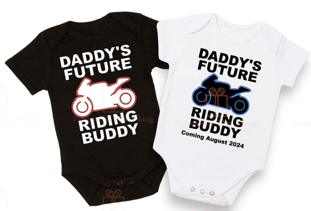 Daddy’s future riding buddy motorbike baby bodysuit outfit