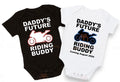 Daddy’s future riding buddy motorbike baby bodysuit outfit