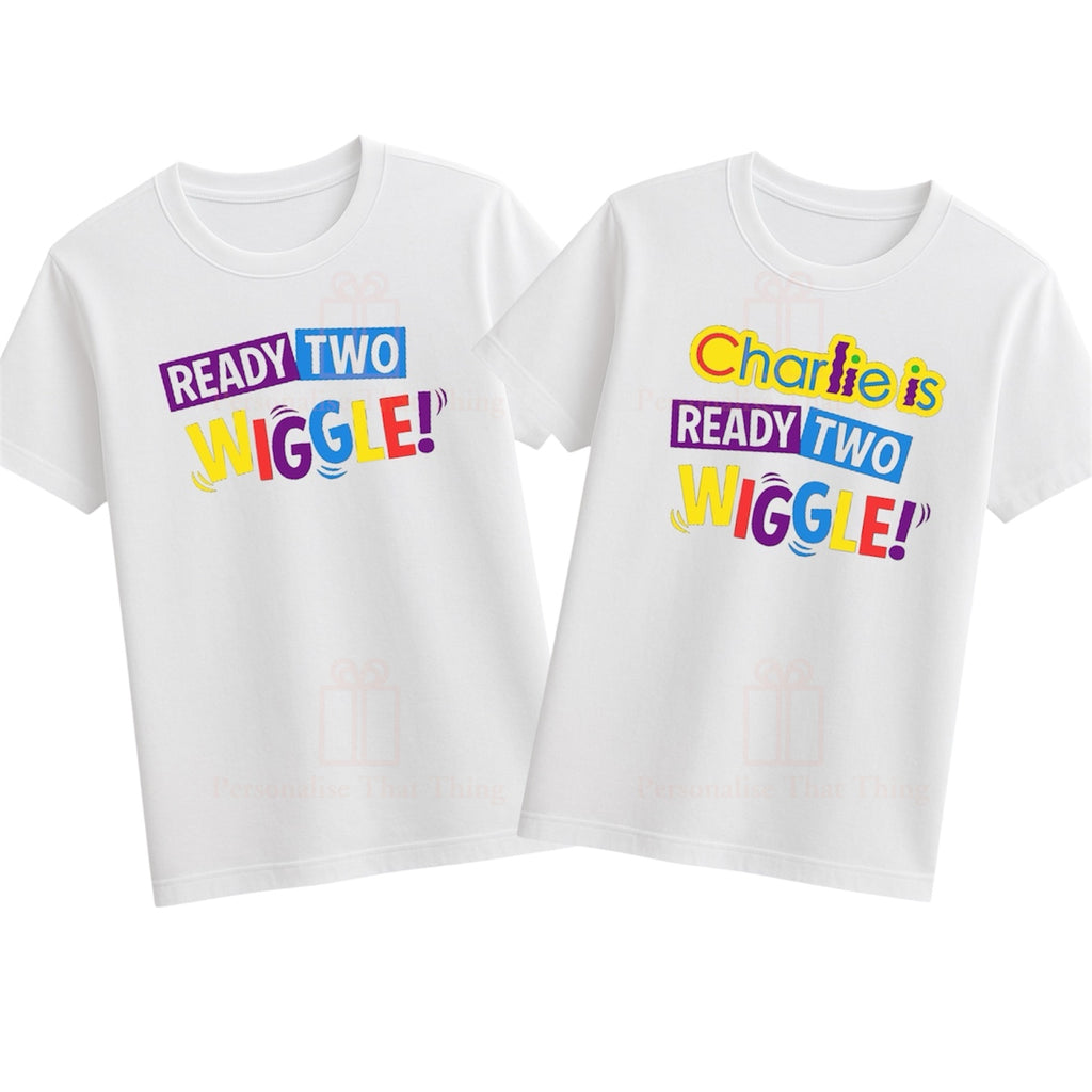 Ready two wiggle custom second birthday party tshirt