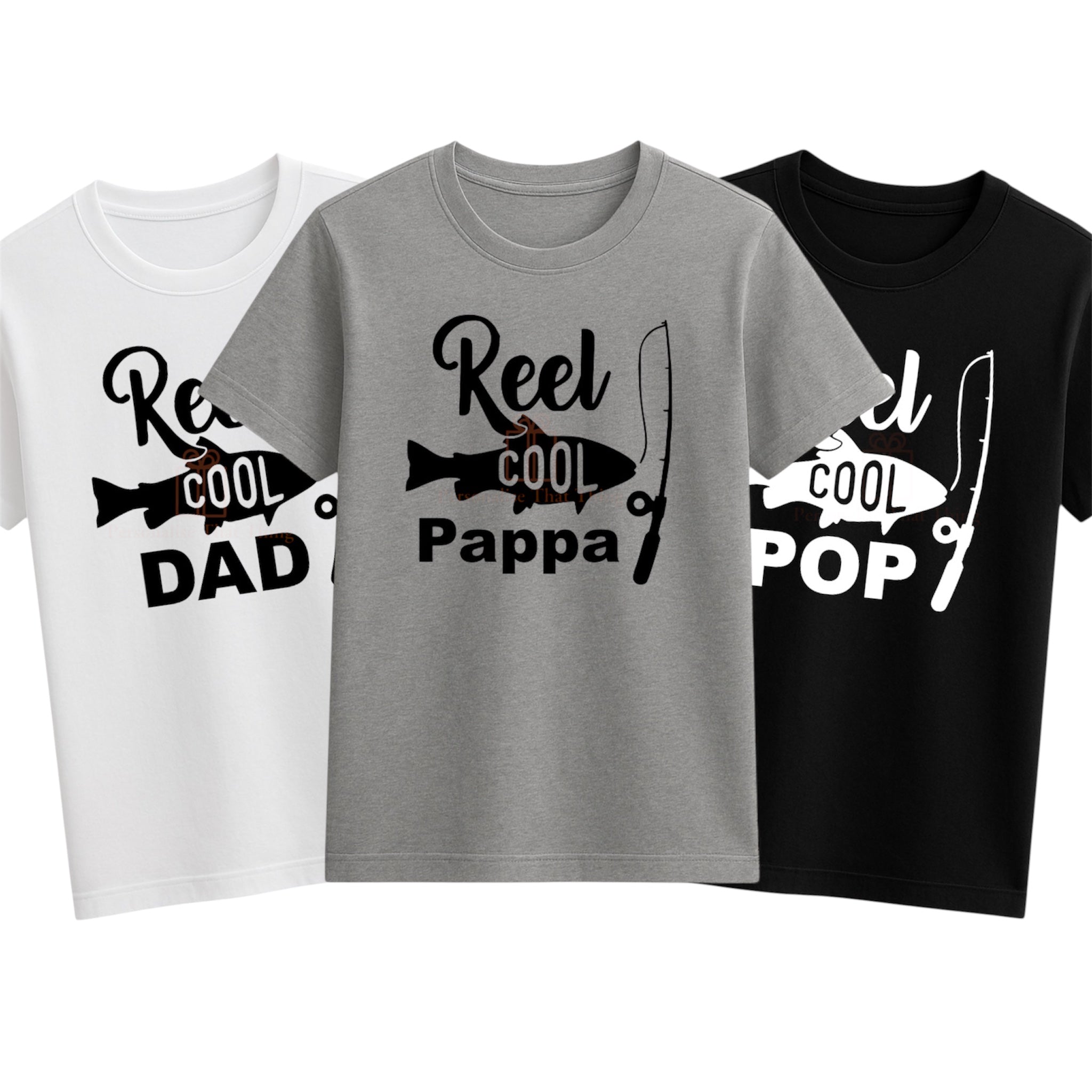 Reel cool dad / grandad custom name Fishing Fisherman Tshirt