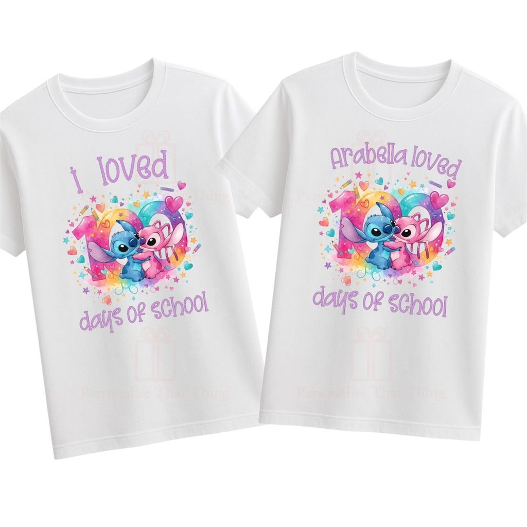 Loved 100 days of school custom name tshirt