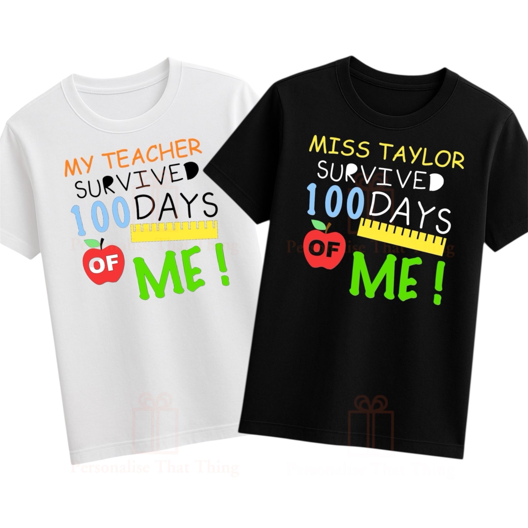 My teacher survived 100 days of me school custom name Tshirt