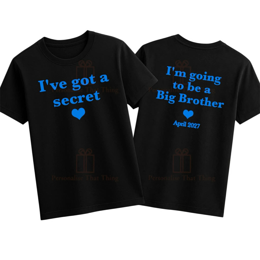 Iv got a secret / I’m going to be a Big brother Pregnancy announcement baby bodysuit outfit / tshirt