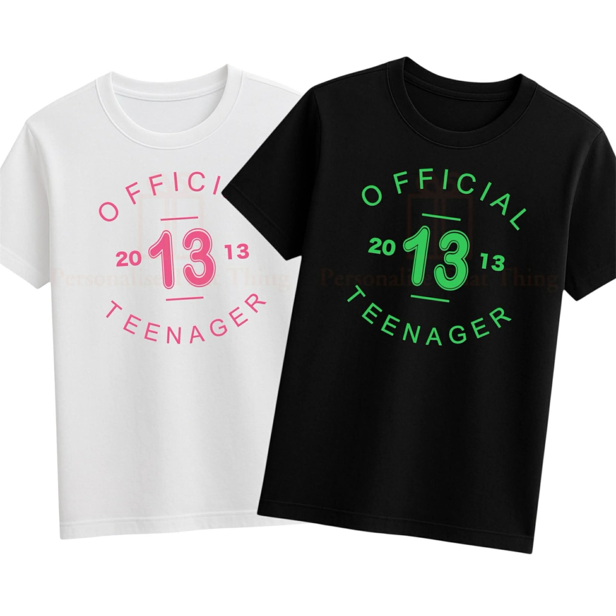 Official teenager 13 personalised year birthday party tshirt