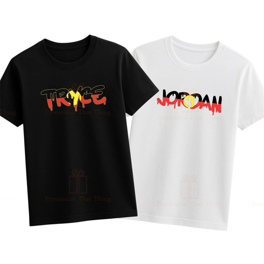 Aboriginal flag custom name Tshirt