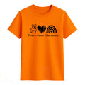 Harmony day - Peace Love Harmony orange Tshirt - All sizes available men women and children