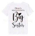 Personalised name & date Promoted to Big Sister Pregnancy announcement baby bodysuit outfit / t-shirt