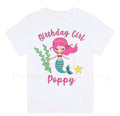 Mermaid birthday girl custom name birthday party Tshirt
