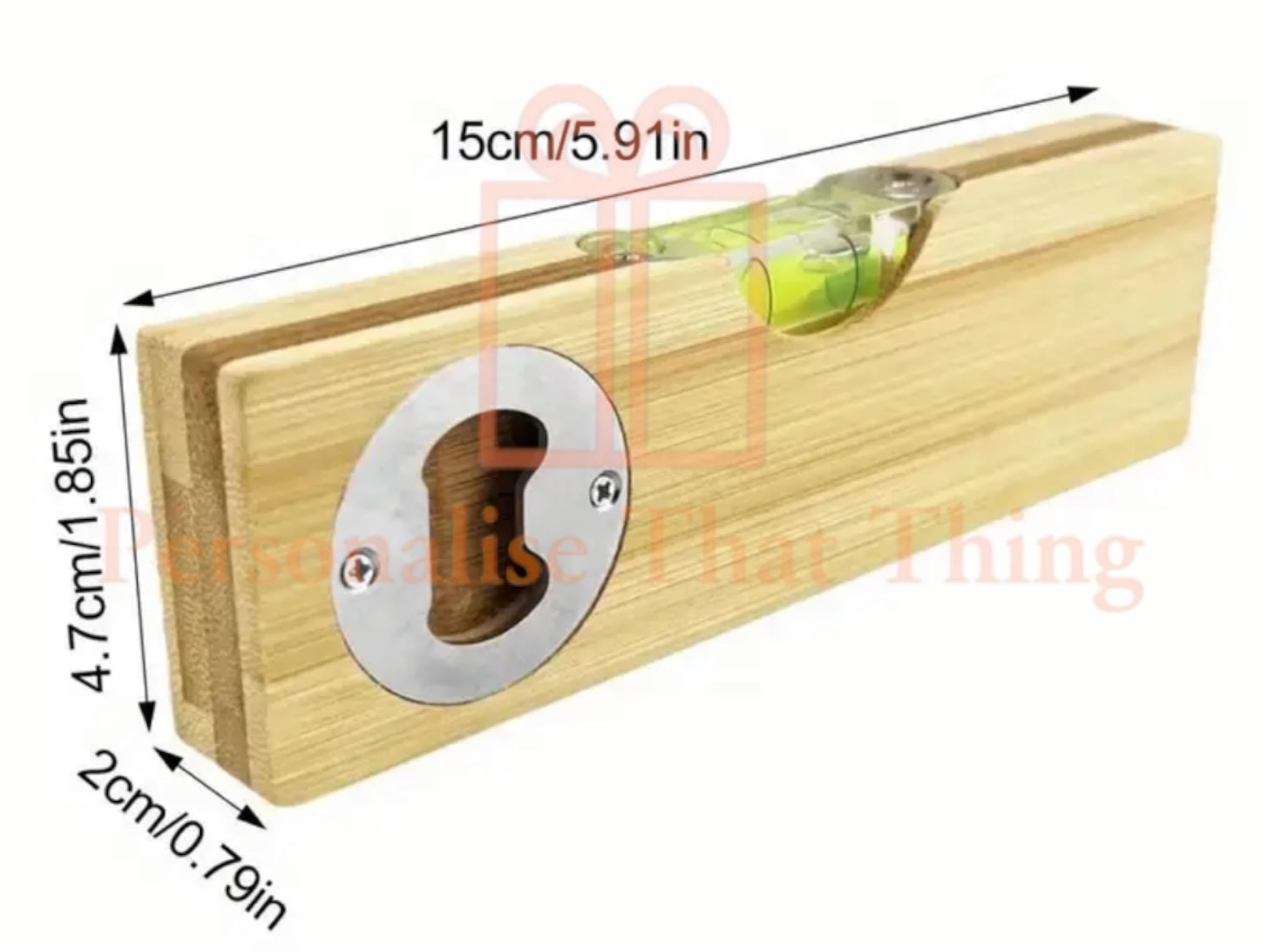 Wooden Spirit level / bottle opener custom Father’s Day birthday tool box gift for dad / grandad