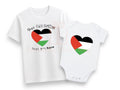 Palestine country flag heart tshirt men’s womens children’s baby bodysuits