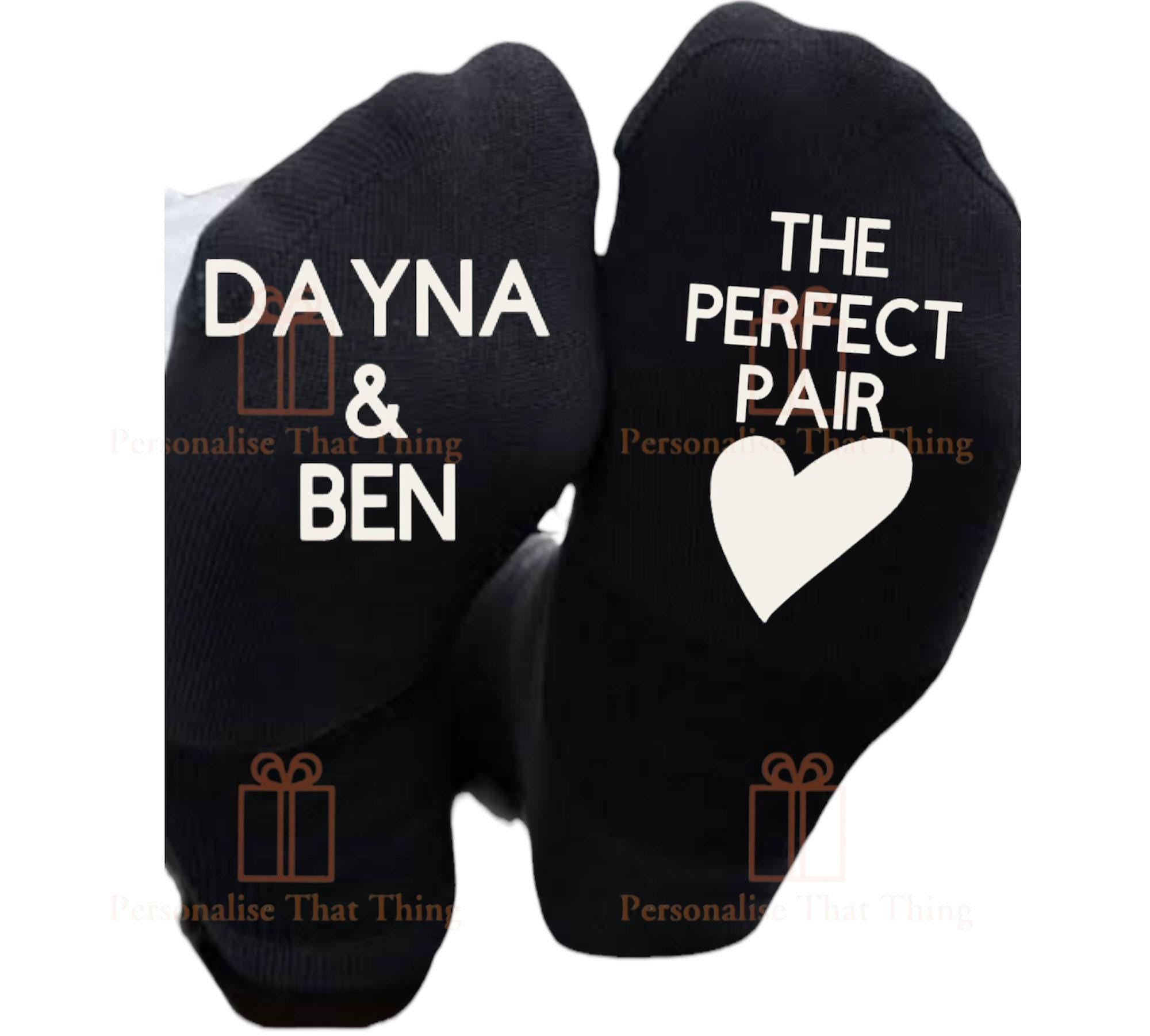 The perfect Pair custom couple name Personalised anniversary socks