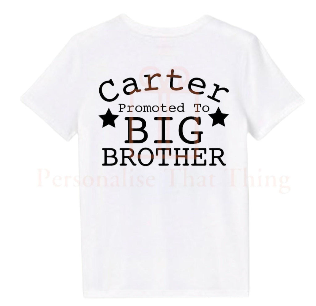 Promoted to Big Brother Personalised Name Tshirt / baby onesie