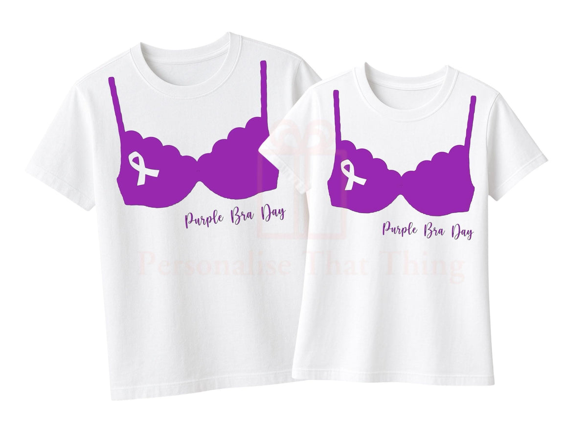 Purple bra day - breast cancer awareness tshirt
