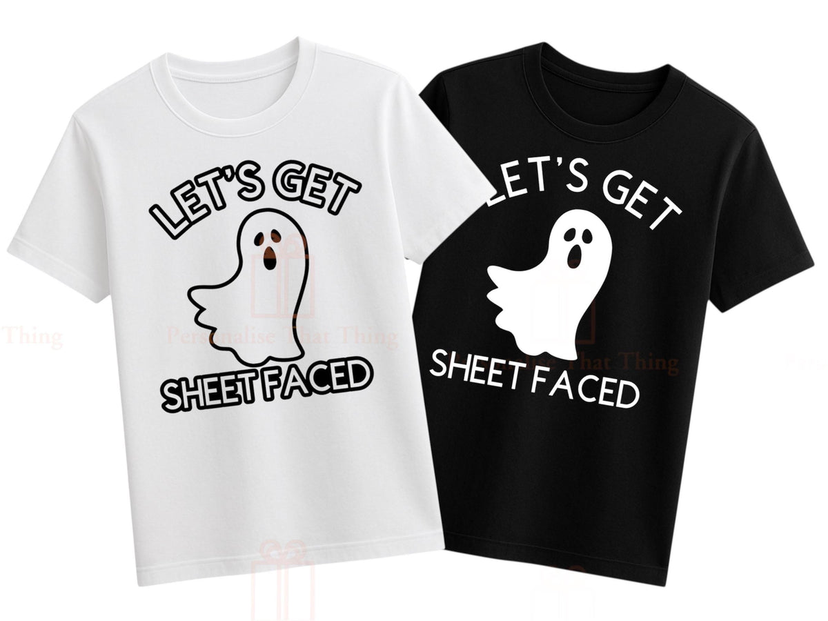 Ghost lets get sheet faced halloween funny Tshirt