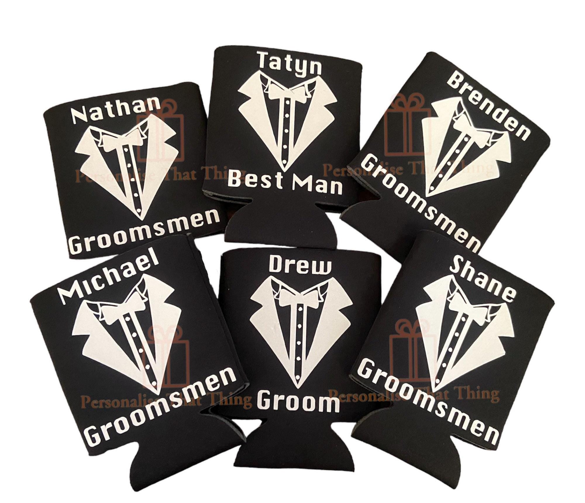 Stag / Wedding groom groomsmen best man personalised stubby drink holders