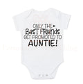 Personalised only the best friends get promoted to auntie pregnancy announcement baby onesie