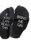 If you can read this bring me a drink custom drink vodka gin wine printed socks