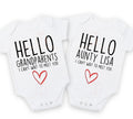 Hello custom name I can’t wait to meet you pregnancy announcement baby bodysuit outfit