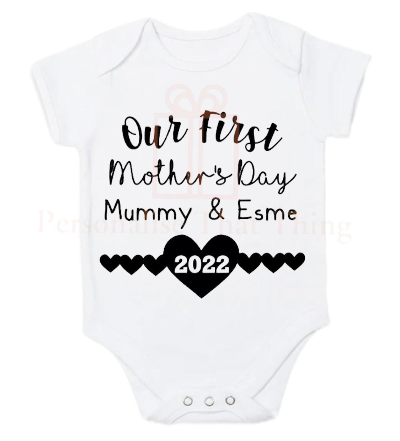 Our first Mother’s Day heart custom baby personalised bodysuit outfit