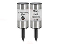 Memorial in memory of garden / grave silver pet paw print solar light