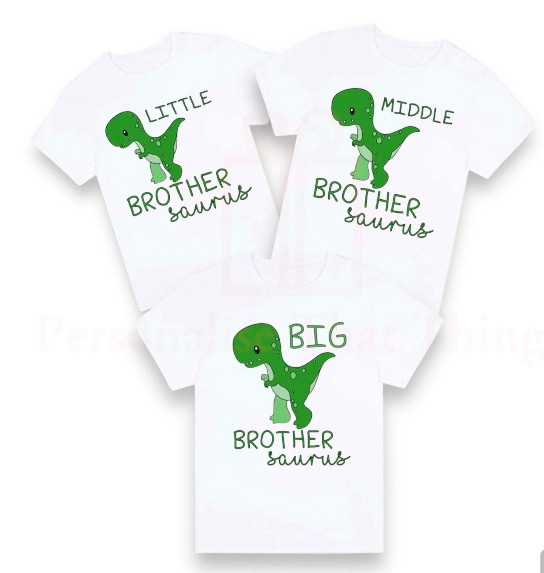 Dinosaur big / middle / little brother brothersaurus  announcement Tshirt / baby onesie