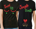 His & hers tinsel tits and jingle balls matching Christmas tshirts