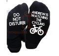 Bike personalised do not disturb custom name is watching the cycling socks
