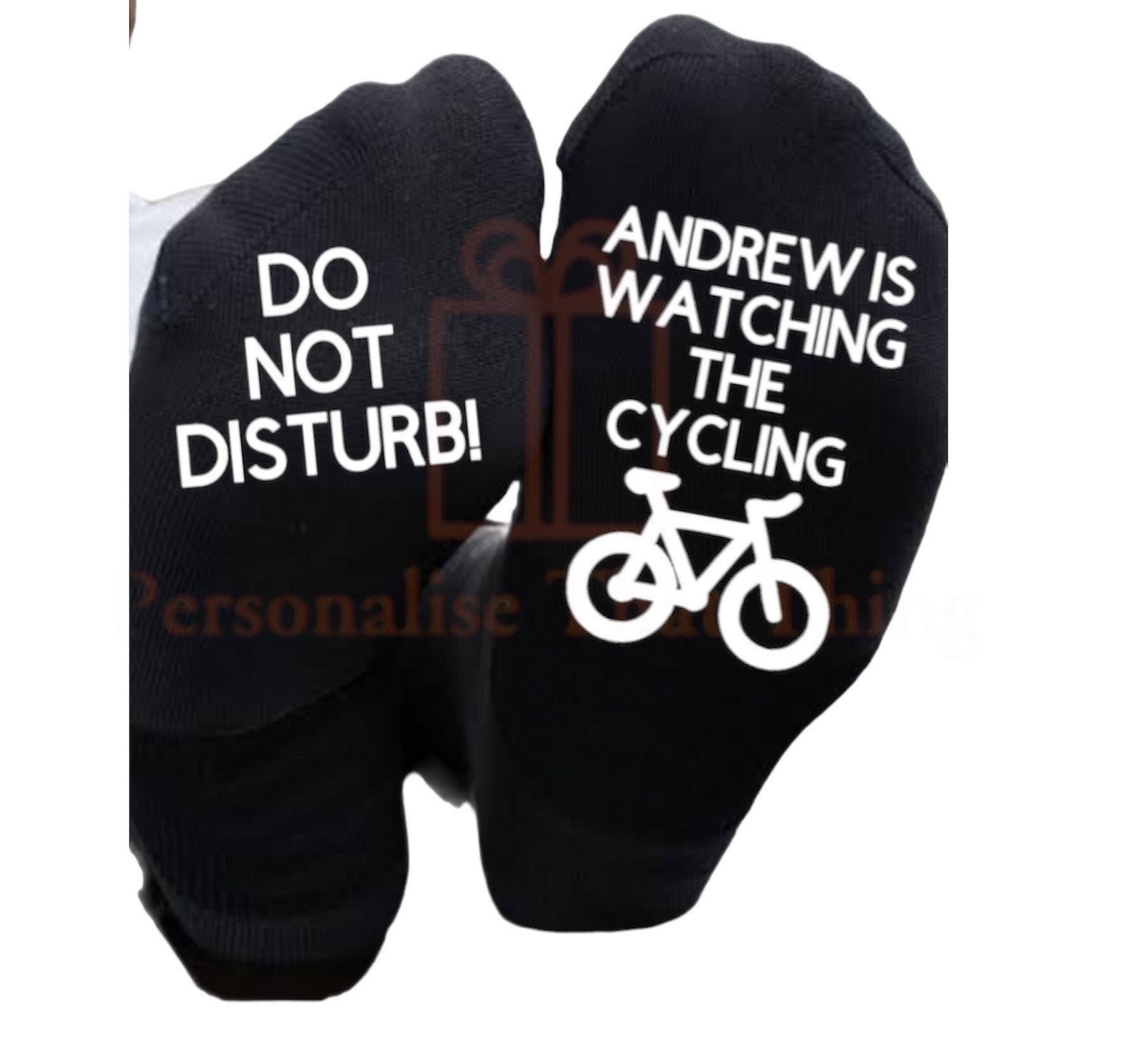 Bike personalised do not disturb custom name is watching the cycling socks