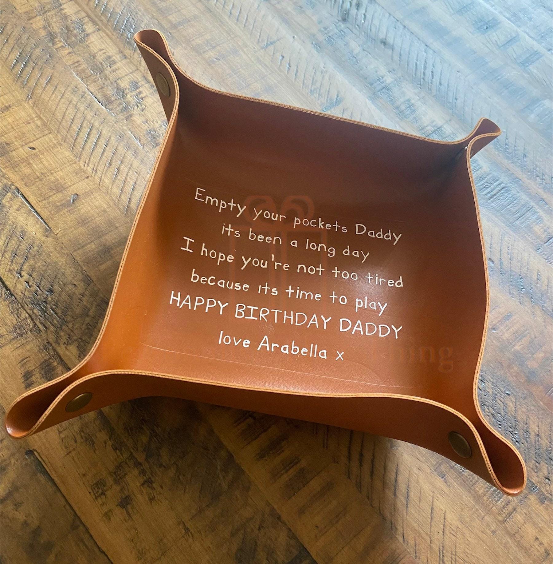 Desktop tidy / key tray / bedside table organiser - personalised custom faux leather