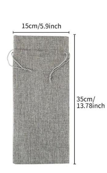 V is for valentines vodka burlap alcohol gift drawstring bag