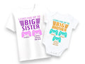 Leveling up to Big Brother / Sister personalised gaming controller Tshirt / baby onesie