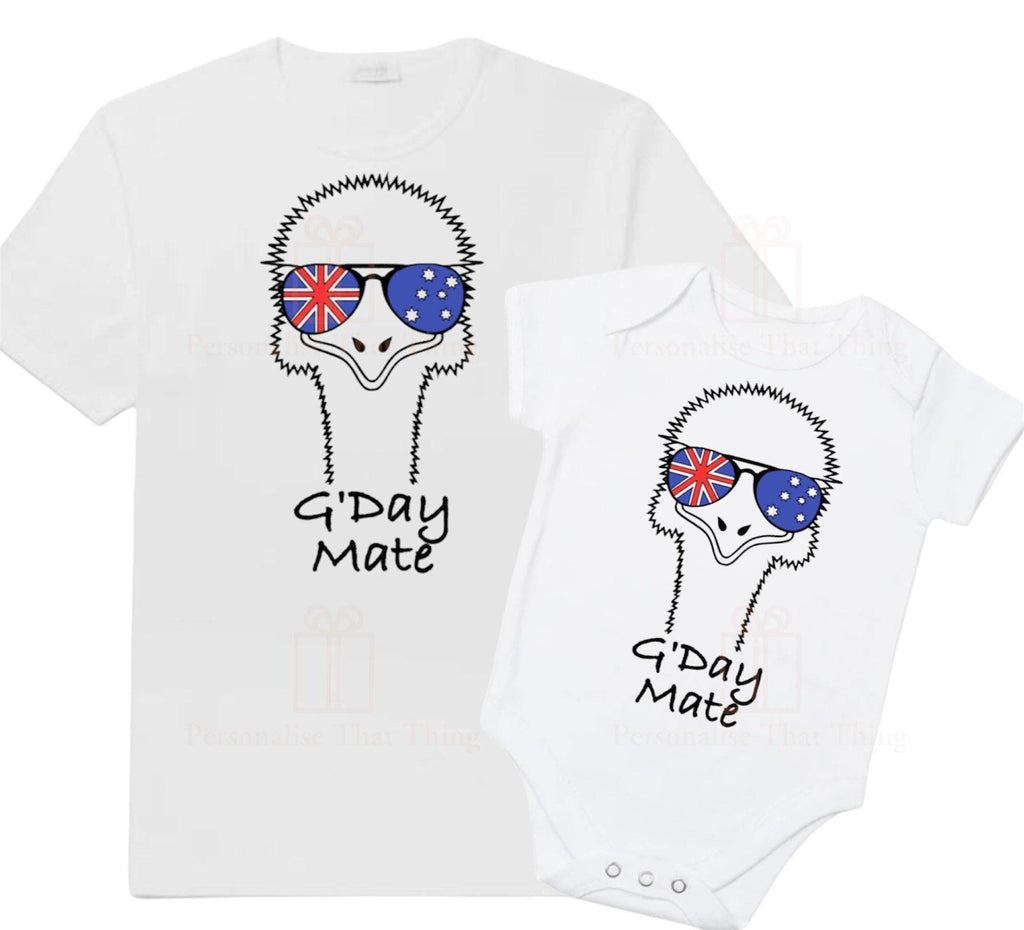 Australia gday mate koala baby onesie / tshirt - men, women's and children's all sizes available
