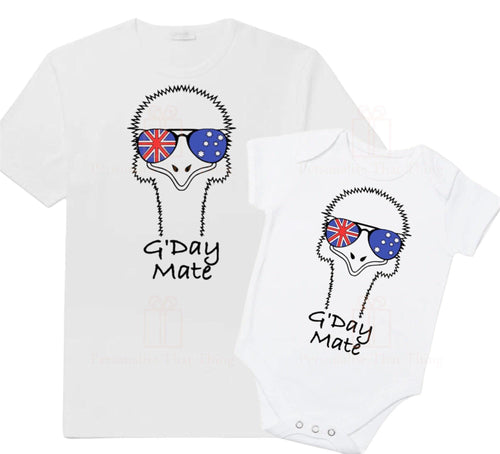 Australia gday mate koala baby onesie / tshirt - men, women's and children's all sizes available