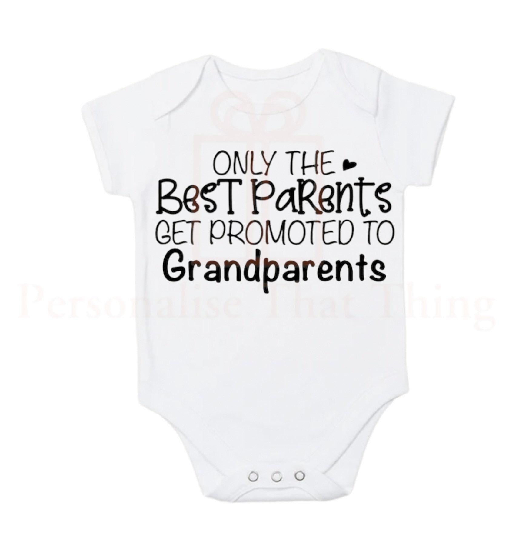 Personalised only the best mums get promoted to Grammy pregnancy announcement baby onesie