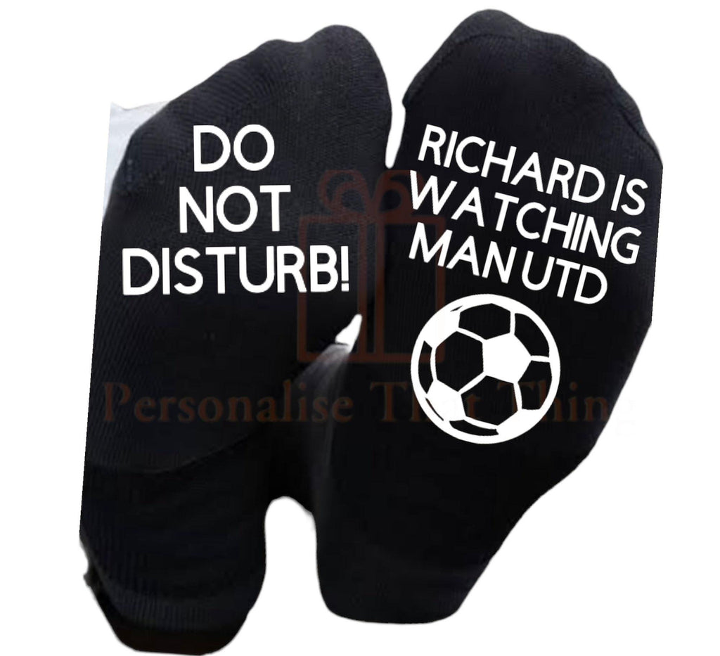 watching the football custom team printed do not disturb football socks