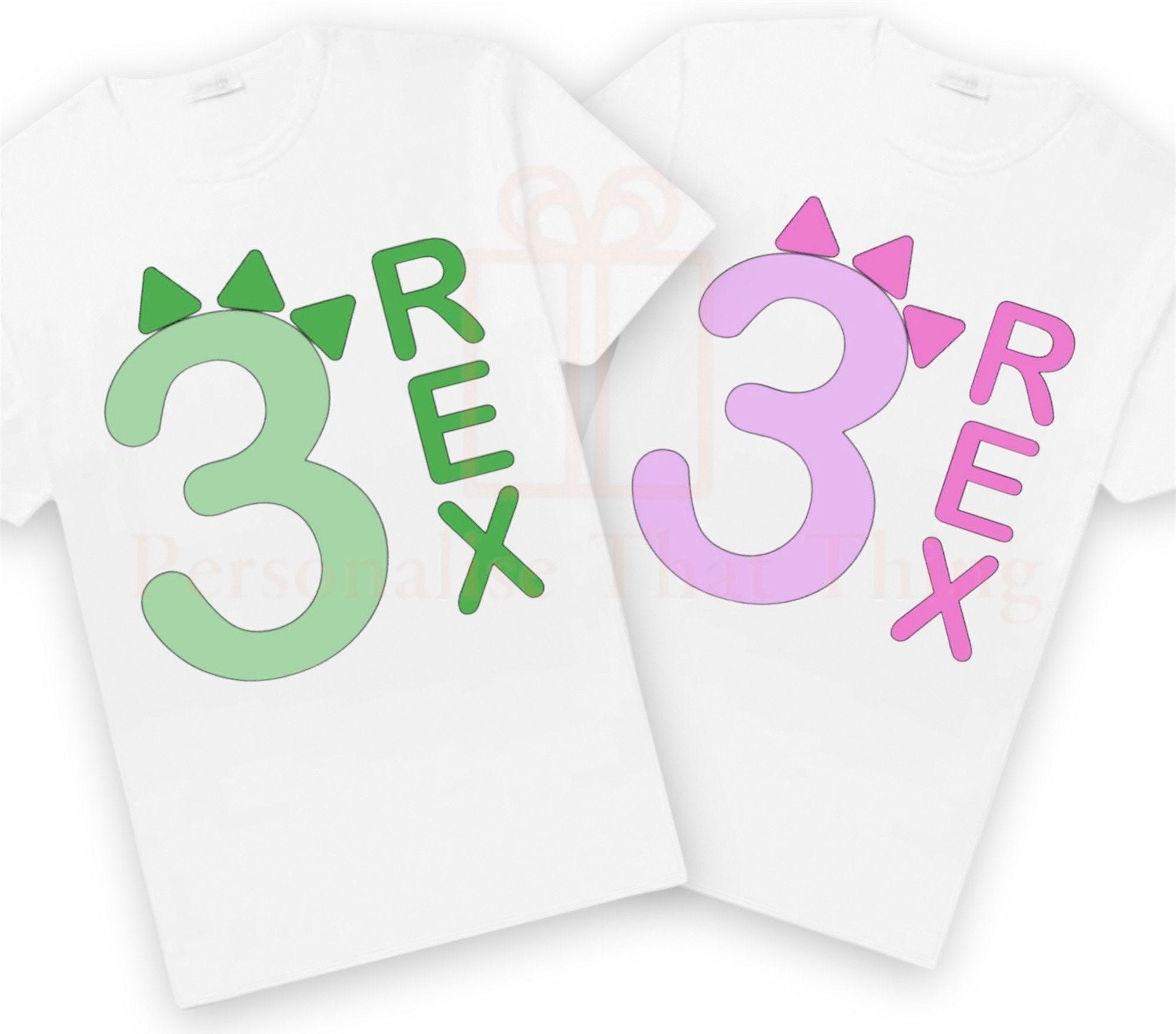Dinosaur personalised matching family birthday 3 REX third birthday tshirts