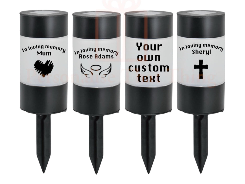 In loving memory Memorial garden / grave RIP black solar light