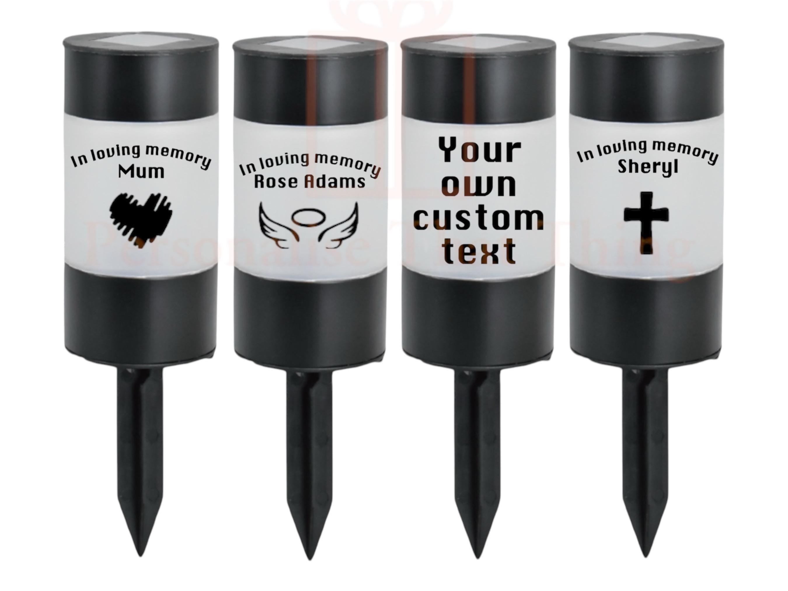 In loving memory Memorial garden / grave RIP black solar light