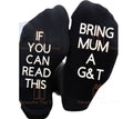 Personalised custom bring mum a drink printed socks