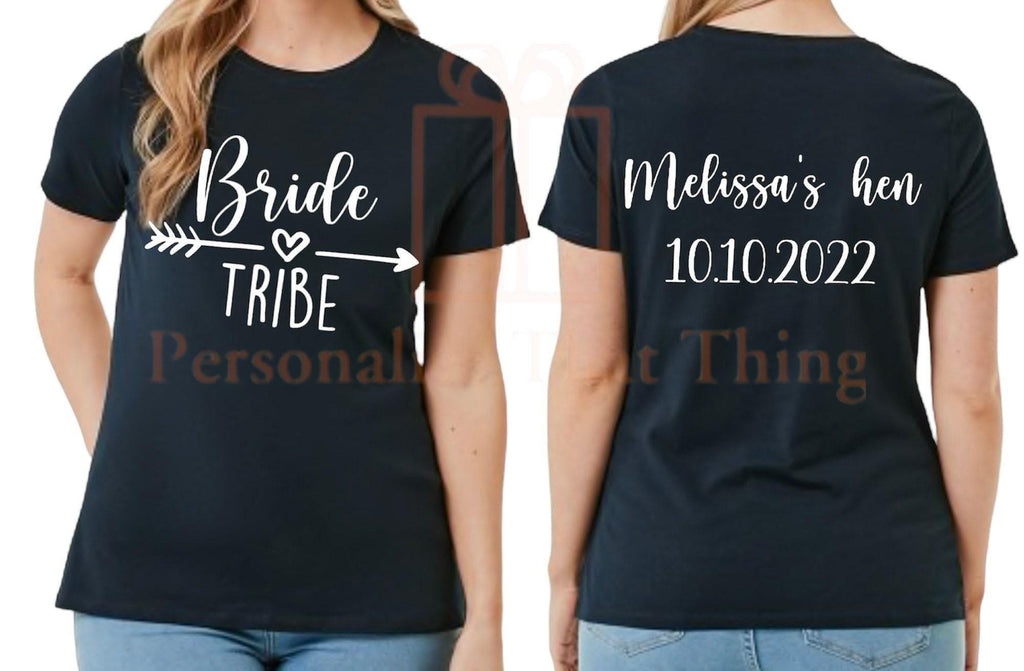 Bride tribe personalised matching hen night tshirt