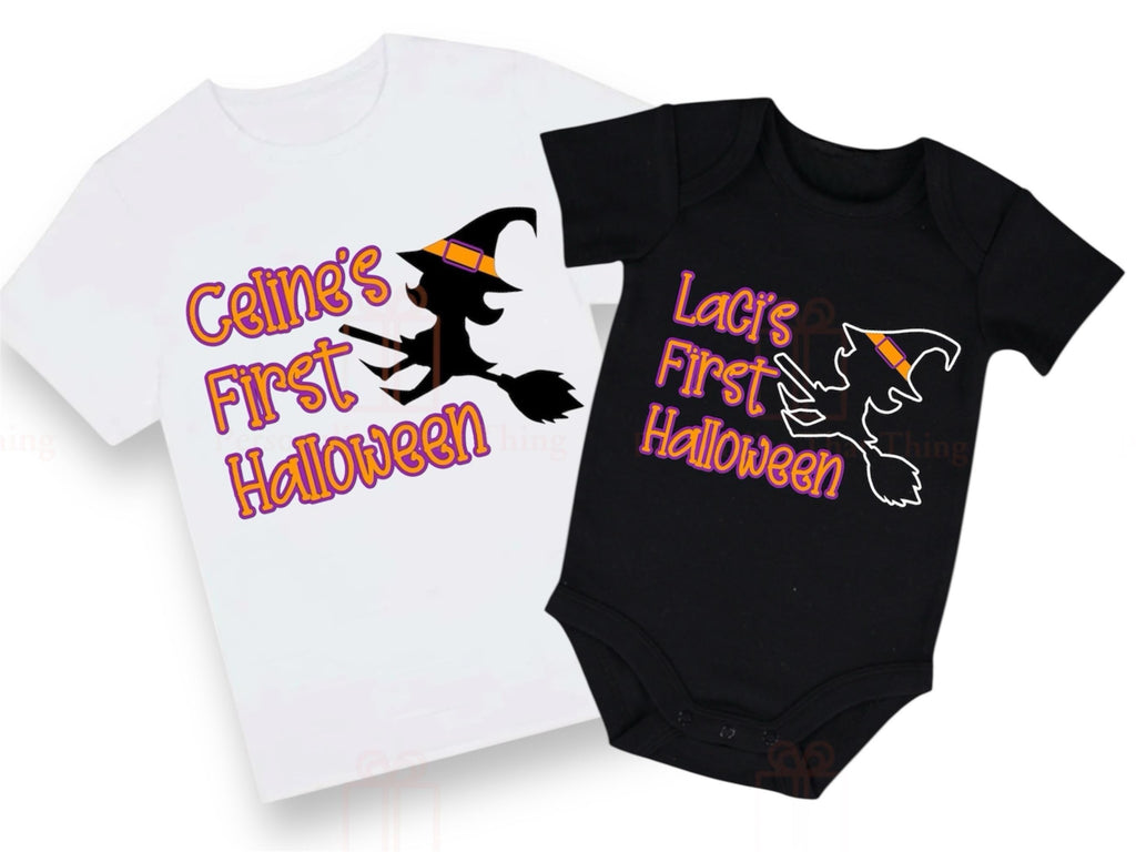 Witch babies first halloween day baby bodysuit / tshirt