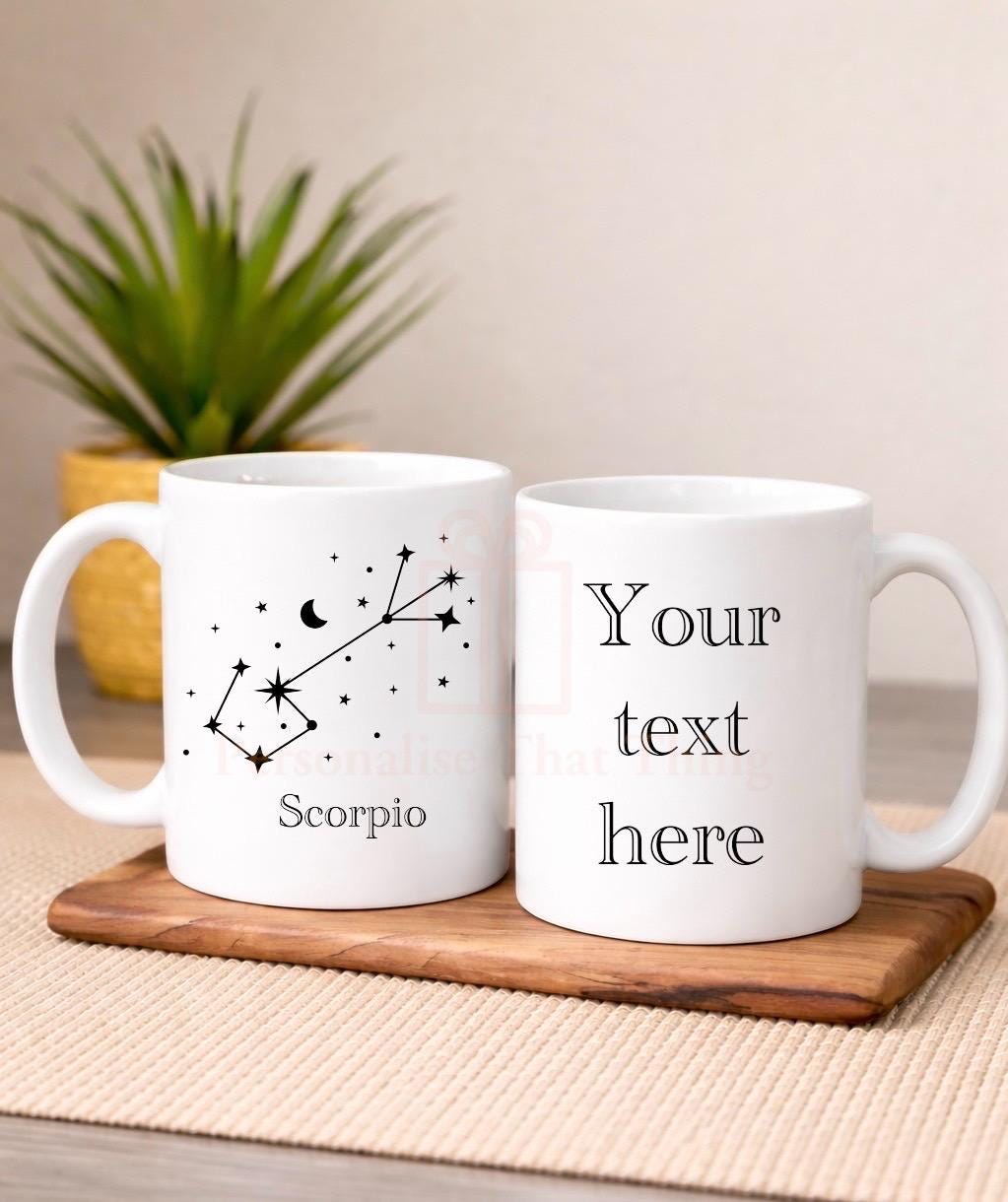 Scorpio zodiac star sign birthday constellation custom tea / coffee mug