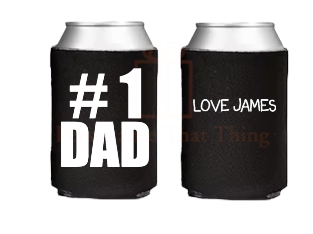 Number 1 grandad personalised childrens name stubby beer holders