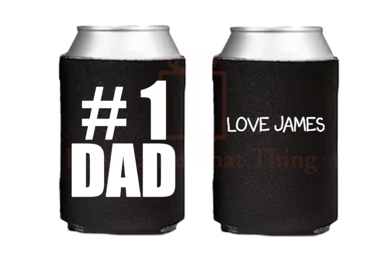 Number 1 grandad personalised childrens name stubby beer holders